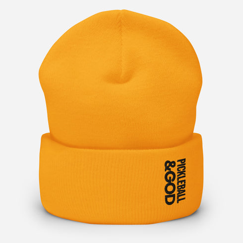 Pickleball &GOD Onyx Cuffed Beanie